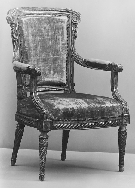 Georges Jacobの肘掛椅子。1780〜90年頃の別個体。サロンの備品と確認されない。