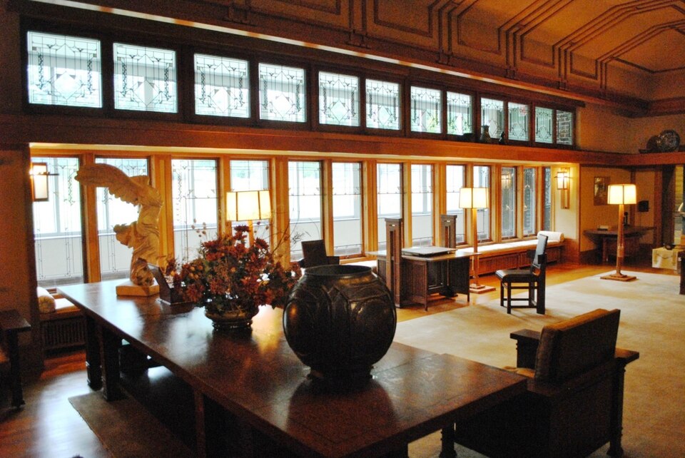Wright Roomの別視点。同じ館内展示室の2014年写真。原住宅の内観ではない。